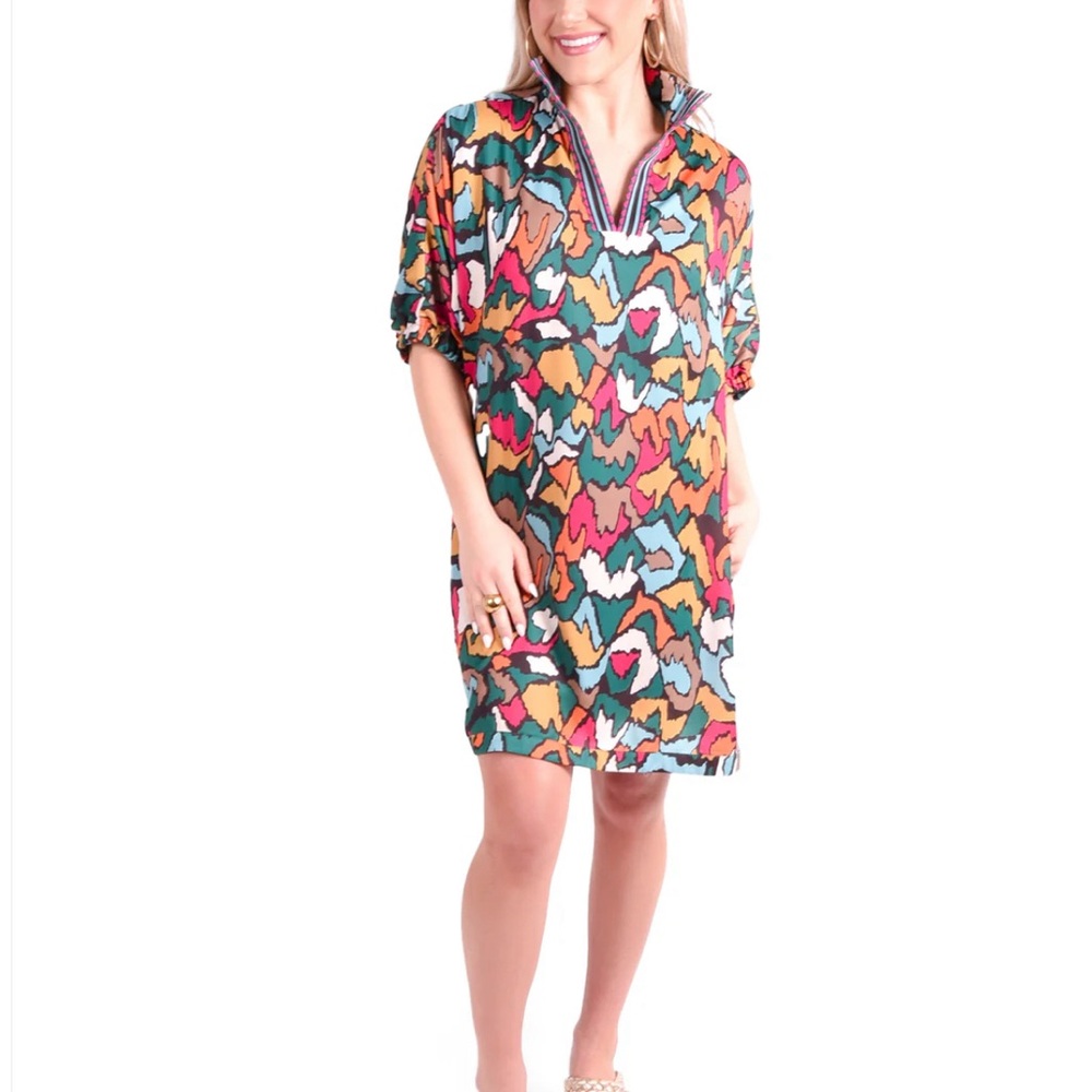 Emily McCarthy Poppy Dress in Fall Ikat, New With Tags, Size L